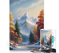 Puzzle da 1000 pezzi "Strada di montagna innevata" per ragazzi, gioco di puzzle per allenare la mente, gioco di gruppo, arte da assemblare, regalo classico (50x75cm)