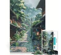 Puzzle da 1000 pezzi "Strada piovosa" per adulti, gioco di logica, momento di serenità, taglio preciso, regalo di Natale (50x75cm)