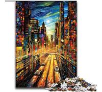 Puzzle da 1000 pezzi "Strade di città colorate", gioco interattivo per famiglie, decorazione fai da te per la casa, stimolante rompicapo regalo (dimensioni 26x38cm)