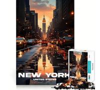 Puzzle da 1000 pezzi "Strade di Manhattan a New York" per adulti, con funzione di richiamo, design elegante e nitido, ideale come regalo premium (38x52cm)