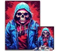 Puzzle da 1000 pezzi Street Cred Skull, puzzle impossibile per adulti, gioco interattivo per famiglie, regalo per sfida mentale, 50x75CM/19,68x29,52 pollici