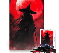 Puzzle da 1000 pezzi "Strega sotto la luna rossa" per adolescenti, ideale per sviluppare le capacità logiche, per un'attività rilassante e precisa, perfetto come regalo di Natale (50x75cm)