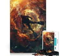 Puzzle da 1000 pezzi "Subacqueo nella nebulosa" per ragazzi, gioco di logica, leggero e rilassante, taglio liscio, decorazione da parete (38x26cm)