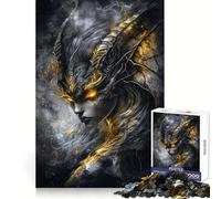 Puzzle da 1000 pezzi "Succube dagli occhi dorati" per adulti, gioco per allenare la mente, svago leggero, design da assemblare, regalo stagionale 50x75cm