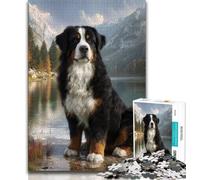 Puzzle da 1000 pezzi sul Bovaro del Bernese per adulti e ragazzi, antistress per ammazzare il tempo durante le vacanze, con poster abbinato e foglio di quiz, 38x26cm
