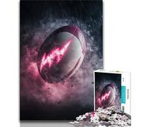 Puzzle da 1000 pezzi sul football americano per adulti, difficile da completare ma divertente e umoristico, con poster abbinato e foglio di quiz (38x26cm)