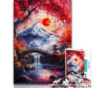 Puzzle da 1000 pezzi sul Monte Fuji, Giappone, per adulti, regalo, aiuta il cervello ad allenarsi, giocattoli avvincenti per coltivare la pazienza, ottimo regalo, 38x26cm