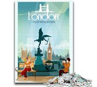 Puzzle da 1000 pezzi sulla storia dei viaggi a Londra per adulti e adolescenti,giocattoli,giochi educativi,regali di Babbo Natale segreto antistress per bambini dai 14 anni in su,1000 pezzi (26x38cm)