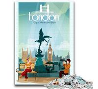 Puzzle da 1000 pezzi sulla storia dei viaggi a Londra per adulti e adolescenti, giocattolo educativo antistress, ideale come regalo per tutta la famiglia, 1000 pezzi (50x75cm)