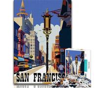 Puzzle da 1000 pezzi sulle strade di San Francisco per adulti e ragazzi, sfida difficile e antistress, ideale come regalo per tutta la famiglia, 75x50cm