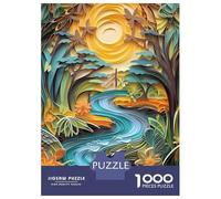 Puzzle Da 1000 Pezzi Sun over The River Puzzle Per Adulti Gioco Pratico Sfida Difficile Interazione Genitore-figlio 52x38cm/1000pcs