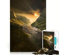 Puzzle da 1000 pezzi Sunset Canyon River per adolescenti, ideale per ricordare, migliorare, calmare la mente, con immagini nitide e da collezione 38x52cm