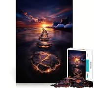 Puzzle da 1000 pezzi "Sunset Path to The Horizon" per adolescenti ideale per stimolare la creatività e creare legami perfetto per trascorrere del tempo insieme con taglio liscio e ideale per la lista