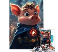 Puzzle da 1000 pezzi Super Pig Hero difficile e stimolante migliora la memoria decorazione per la casa giocattolo per ragazzi dai 14 anni in su (38x26cm)