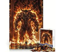 Puzzle da 1000 pezzi "Supereroi contro Demoni del Fuoco" per Adolescenti, gioco di allenamento mentale, gioco di gruppo, taglio di precisione, regalo per le festività 38x26cm