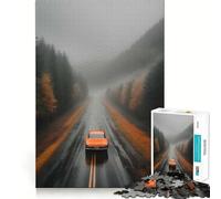 Puzzle da 1000 pezzi Sur Ma Route Forest Drive per adolescenti, gioco di logica, attività domestica, bordo trasparente, 38x26cm