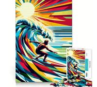 Puzzle da 1000 pezzi Surfing Wpap Pop Art per adulti, gioco di logica e relax, taglio preciso, regalo prezioso 50x75cm
