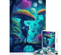 Puzzle da 1000 pezzi Surreal Alien Oasis Giocattoli antistress Regalo per compleanni Gioco educativo con poster abbinato e foglio di quiz Dimensioni 38x26cm