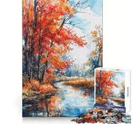 Puzzle da 1000 pezzi "Sussurri del fiume autunnale" per adulti e ragazzi, esercizio di ragionamento, evasione rilassante, bordi di alta qualità, regalo significativo (38x26cm)
