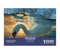 Puzzle Da 1000 Pezzi Swan Feeding on Lake Puzzle Per Adulti Gioco Per Famiglie Decorazione Perfetta Regali Unici Per Compleanno E Natale 38x26cm/1000pcs