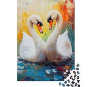 Puzzle Da 1000 Pezzi Swan Love Painting Artwork-1 Puzzle Per Adulti Giochi Rilassanti Vacanza A Casa Passatempo Regali Unici Per Compleanno E Natale 70x50cm/1000pcs