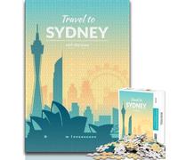 Puzzle da 1000 pezzi Sydney, sfida difficile antistress Ogni pezzo è unico Gioco divertente e stimolante per tutta la famiglia (38x26cm)