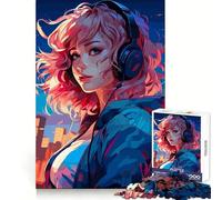 Puzzle da 1000 pezzi Synthwave Cyber Anime Girl per adulti, gioco rilassante, divertente, taglio premium, regalo di compleanno 38x52cm