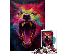 Puzzle da 1000 pezzi Synthwave Lupo Giochi educativi per giochi di sfida educativi Giocattolo Ottimo regalo e giocattolo per passare il tempo durante le vacanze (Dimensioni 38x52cm)