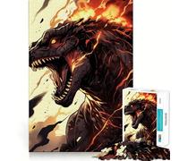 Puzzle da 1000 pezzi "T-Rex in preda alla furia", con bordi ben definiti, ideale per risolvere problemi, divertente e facile da realizzare, perfetto come regalo di Natale (50x75cm)