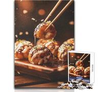 Puzzle da 1000 pezzi Takoyaki con salsa e semi di sesamo Un modo rilassante per riempire il tempo libero Giocattolo da gioco con taglio preciso e uniforme Dimensioni: 38x52cm