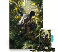 Puzzle da 1000 pezzi "Tapiri nella giungla" per ragazzi, gioco di logica stimolante per il relax, bordi chiari, sorpresa di compleanno 38x52cm