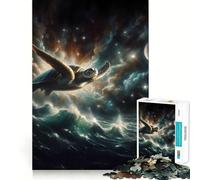 Puzzle da 1000 pezzi Tartaruga nello spazio Bordo fine Gioco creativo per lo sviluppo delle capacità cognitive Gioco rilassante Regalo di Natale artistico (50x75cm)