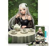 Puzzle da 1000 pezzi "Tea Party delle ragazze anime",gioco di sfida mentale,taglio di alta precisione,divertente sfida per il tempo di attesa (50x75cm)