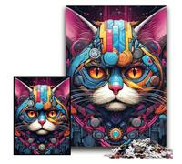 Puzzle da 1000 pezzi Tech Cat in cartone per adulti 26x38cm, regalo perfetto per la festa della mamma, compleanni, Natale