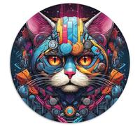 Puzzle da 1000 pezzi "Tech Cat" per adulti, regalo perfetto per compleanni, Natale, Halloween, Ringraziamento, Pasqua 67,5x67,5 cm
