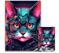 Puzzle da 1000 pezzi "Tech Cat", puzzle per adulti per decorazioni per la casa, allenamento del cervello e regali per le feste, 26X38CM/10,23x14,96 pollici.