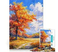 Puzzle da 1000 pezzi,tema autunnale,pulito e adatto,decorazione,gioco di abilità mentale,momento di relax,decorazione natalizia da parete (38x52cm)