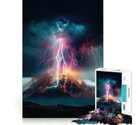 Puzzle da 1000 pezzi "Tempesta di fulmini e montagna" per adulti e ragazzi, gioco di logica, relax, taglio perfetto, articolo dei desideri di Babbo Natale (50x75cm)