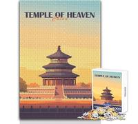 Puzzle da 1000 pezzi Tempio del Cielo, Cina Un modo rilassante per riempire il tempo libero Giocattolo da gioco con taglio preciso e costante Dimensioni: 50x75cm