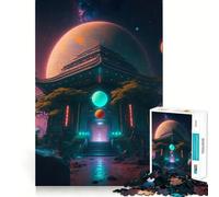Puzzle da 1000 pezzi "Tempio dello Spazio" per adolescenti, gioco stimolante per la mente, ideale per il relax, con tagli precisi e decorazioni artistiche 38x26cm