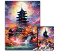 Puzzle da 1000 pezzi "Tempio giapponese" in cartone per adulti, rompicapo stimolante, giocattolo rilassante per adolescenti, 26X38CM/10,23x14,96 pollici