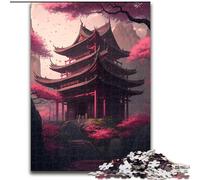 Puzzle da 1000 pezzi "Tempio giapponese" in stile giapponese, ideale per il divertimento in famiglia, regalo perfetto per feste e compleanni (dimensioni 50x75cm)