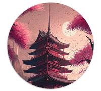 Puzzle da 1000 pezzi "Tempio in stile giapponese", puzzle impegnativo dal design intricato per adolescenti, decorazioni fai da te e divertimento che stimola la mente, 67,5x67,5 cm.
