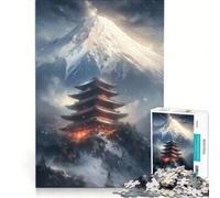 Puzzle da 1000 pezzi "Tempio vicino alla montagna" gioco rompicapo decorazione per la casa con pezzi di forma casuale completamente ad incastro 38x26cm
