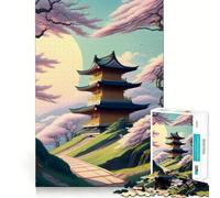 Puzzle da 1000 pezzi Temple Street e Blossom per ragazzi, gioco di logica stimolante per il relax, bordi chiari, sorpresa di compleanno 38x52cm