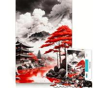 Puzzle da 1000 pezzi "Templi sul lungofiume" per adulti, ideale per migliorare la memoria, per un piacevole momento di relax, un'opera d'arte da assemblare e da collezione (38x26cm)