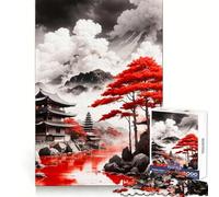 Puzzle da 1000 pezzi "Templi sul lungofiume" per adulti, ideale per migliorare la memoria, per un piacevole momento di relax, un'opera d'arte da assemblare e da collezione (38x26cm)