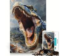 Puzzle da 1000 pezzi "Terra dei dinosauri preistorici" per adulti, gioco rilassante e stimolante per la mente, taglio di alta qualità, regalo di compleanno 38x26cm