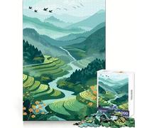 Puzzle da 1000 pezzi "Terrazze di riso serene" per ragazzi, gioco di logica, gioco di gruppo, taglio di precisione, regalo pensato (38x26cm)