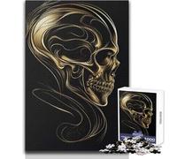 Puzzle da 1000 pezzi "Teschio d'oro dell'eternità" per adulti, gioco creativo di risoluzione dei problemi, idea regalo memorabile e sentita, dimensioni 38x26cm